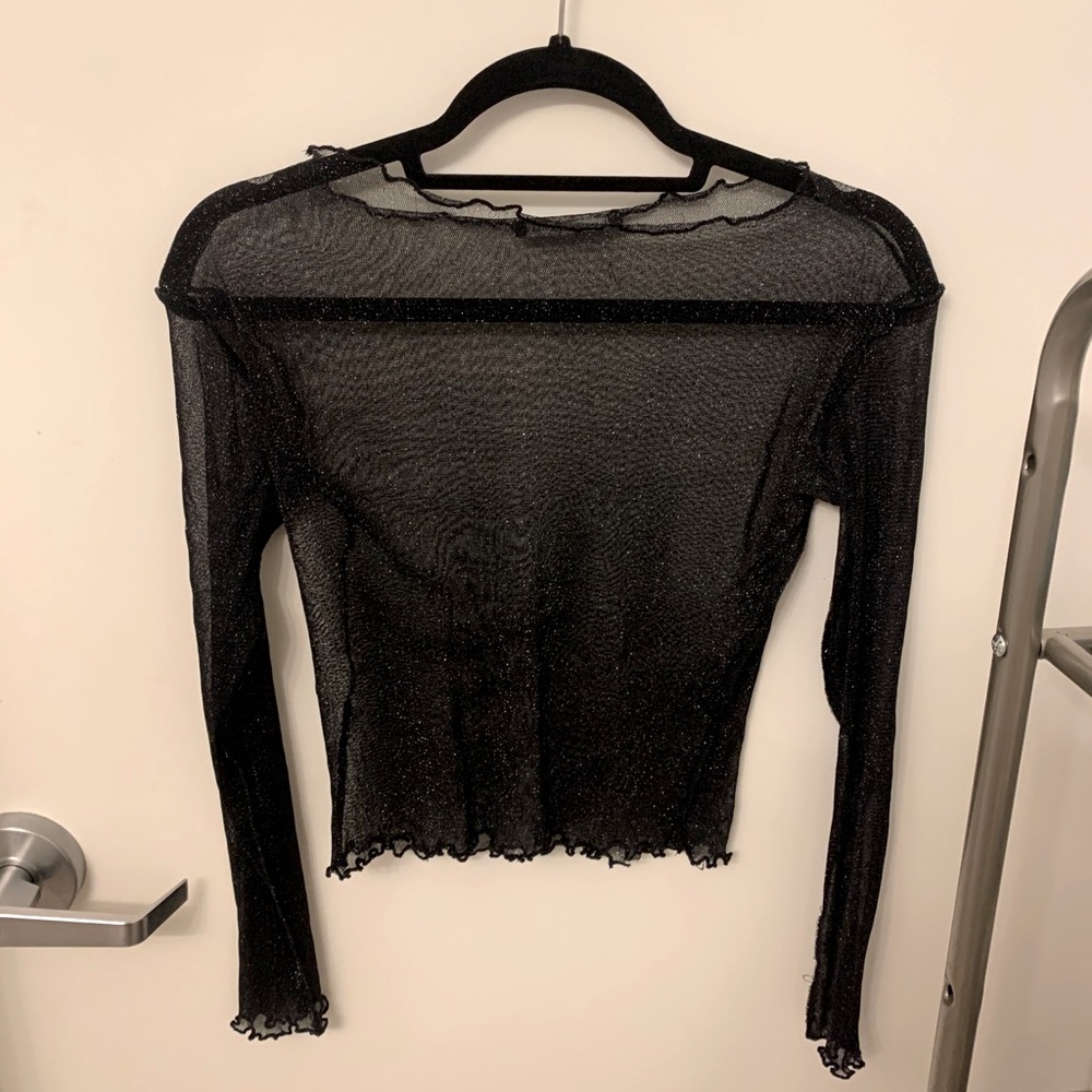 Sparkly sheer brandy top